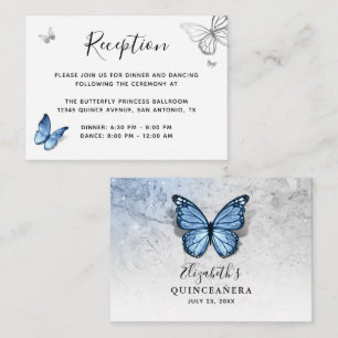 Elegant Baby Blue Butterfly Details Enclosure Card