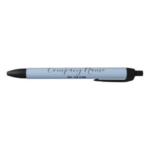 Elegant Baby Blue with Black Phone Number & Script Ink Pen