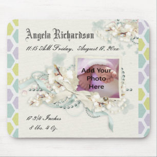 Elegant Baby boy or Girl Scrapbook Photo Frame Mouse Pad