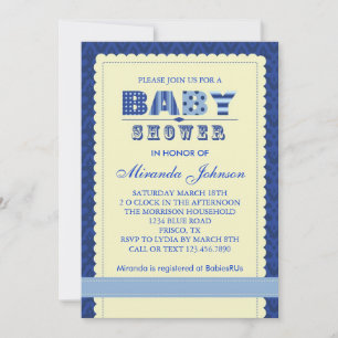 Elegant Baby Boy Shower Invitation