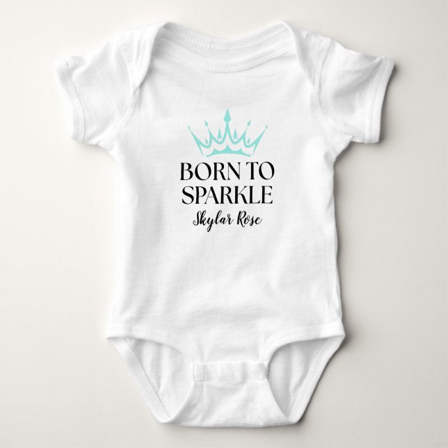 Elegant Baby & Co Black Teal Baby Shower Baby Bodysuit (Front)