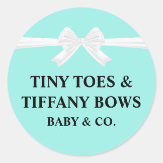 Elegant Baby & Co Black Teal Baby Shower Classic Round Sticker