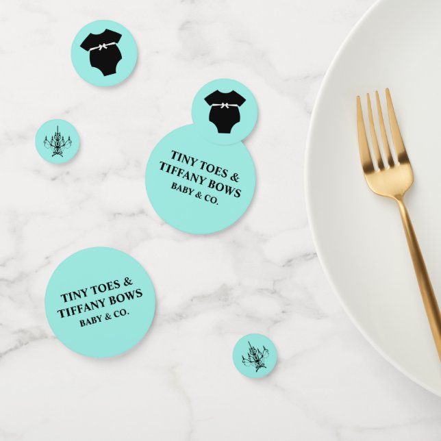 Elegant Baby & Co Black Teal Baby Shower Confetti (Group)