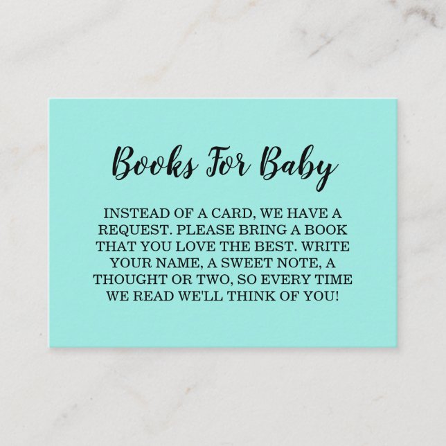 Elegant Baby & Co Black Teal Baby Shower Enclosure Card (Front)