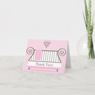 Elegant Baby Crib Baby Shower Thank You Note Card