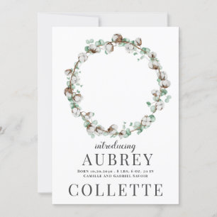 Elegant Baby Girl 2 Photo Birth Announcement