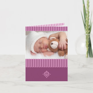 Elegant Baby Girl Birth Announcement Photo Card