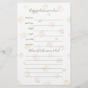 Elegant Baby in Bloom Baby Shower Guessing Game