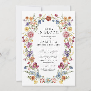 Elegant Baby in Bloom Baby Shower Invitation