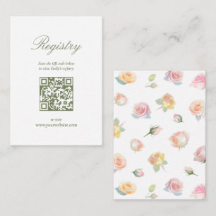 Elegant Baby in Bloom Baby Shower Registry Enclosure Card