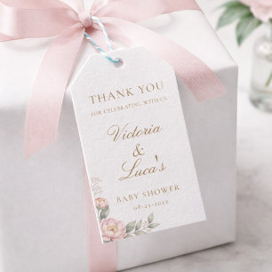 Elegant Baby In Bloom Girl Baby Shower Thank You Gift Tags