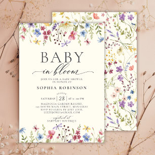 Elegant Baby in Bloom Wildflower Baby Shower  Invitation