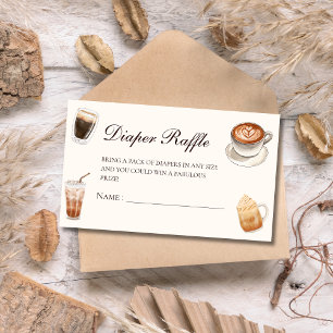 Elegant Baby is Brewing Coffee baby Shower Diaper Enclosure Card