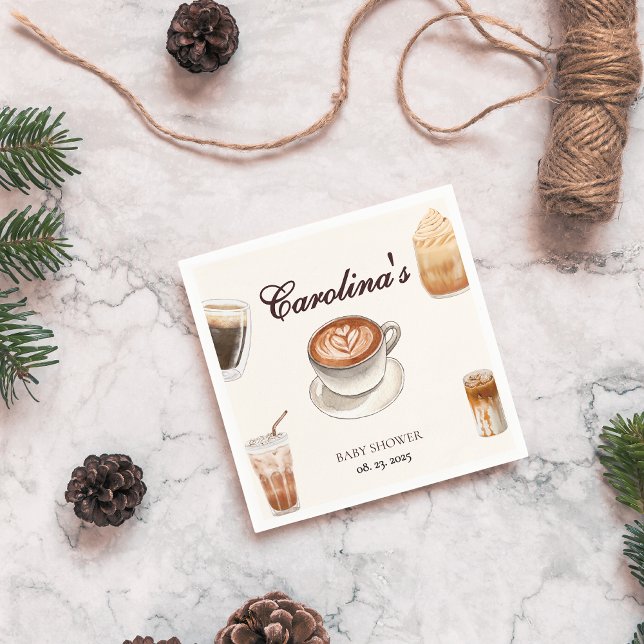 Elegant Baby is Brewing Coffee baby Shower Napkin (Creator Uploaded)