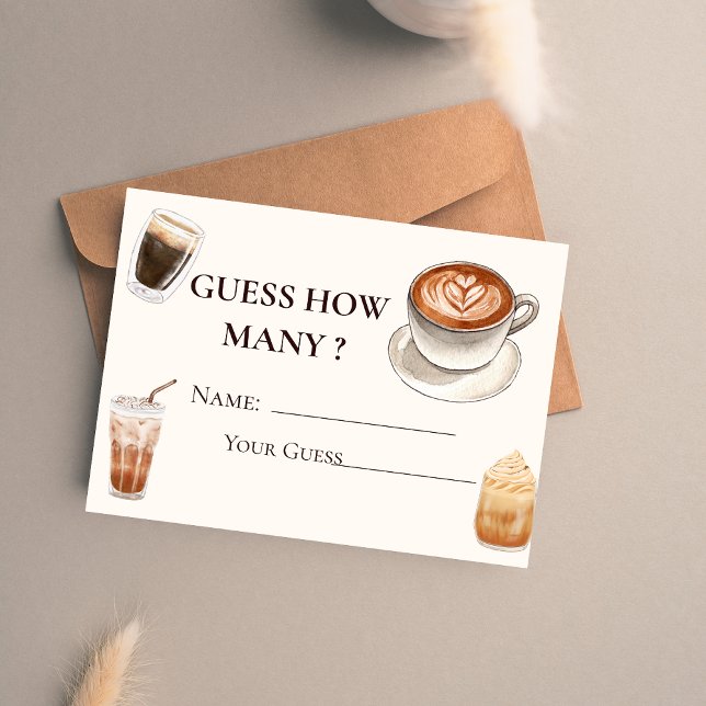Elegant Baby is Brewing Coffee Guess How Many  Enclosure Card (Creator Uploaded)
