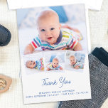 Elegant Baby Personalised 4 Photo Collage Newborn Thank You Card<br><div class="desc">Send thank you notes and announce your new baby to friends and family with these elegant and modern photo collage birth announcement cards. Customise with 4 of your favourite photos, and personalise with name, born date, birth stats. COPYRIGHT © 2020 Judy Burrows, Black Dog Art - All Rights Reserved. Elegant...</div>