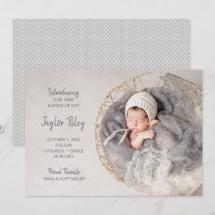 Elegant Baby Photo Birth Announcement