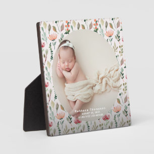 Elegant Baby Photo Birth Announcement Keepsake  Plaque