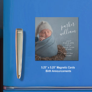 Elegant Baby Photo Magnetic Birth Announcement