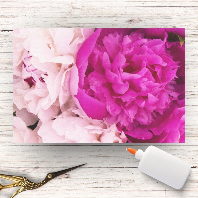 Elegant Baby Pink And Fuchsia Peonies   Tissue Paper (Creator Uploaded)