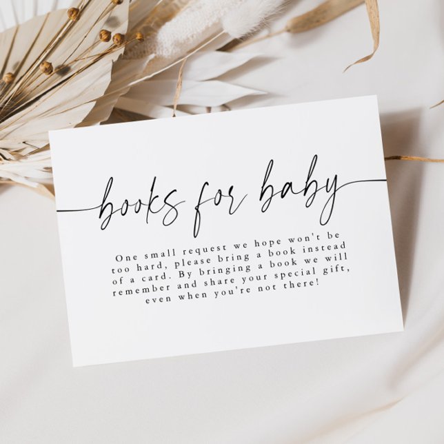 Elegant Baby Shower Books For Baby Simple  Enclosure Card (Creator Uploaded)