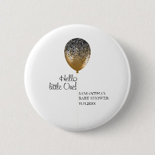 Elegant Baby Shower Gold Balloon 6 Cm Round Badge