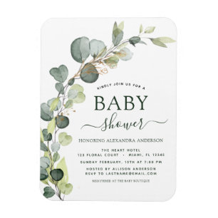 Elegant Baby Shower Greenery Eucalyptus Magnet