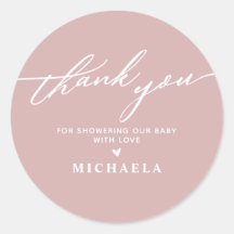 Elegant Baby Shower Handwritten Script Thank You