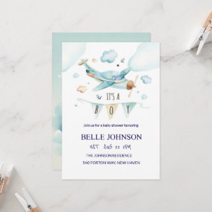 Elegant Baby Shower Invitation - Aeroplane Theme