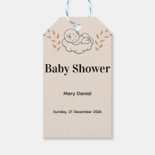 Elegant Baby Shower Invitation Modern Boho style Gift Tags