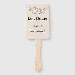 Elegant Baby Shower Invitation Modern Boho style Hand Fan