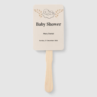 Elegant Baby Shower Invitation Modern Boho style Hand Fan