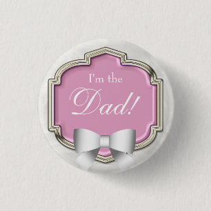 Elegant Baby Shower Party I'm the Dad 3 Cm Round Badge