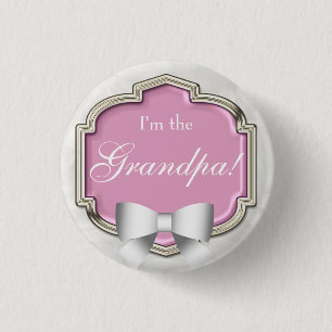Elegant Baby Shower Party I'm the Grandpa 3 Cm Round Badge