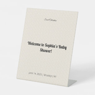 Elegant Baby Shower Pedestal Sign Floral & Gold