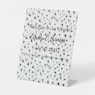 Elegant Baby Shower Pedestal Sign Floral & Gold