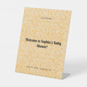 Elegant Baby Shower Pedestal Sign Floral & Gold