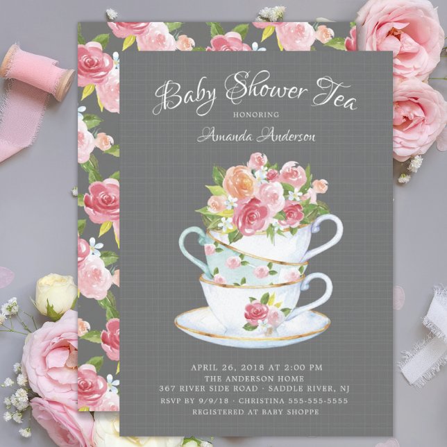 Elegant Baby Shower Tea Invitation (Creator Uploaded)