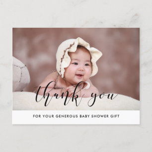 Elegant baby shower thank you postcard