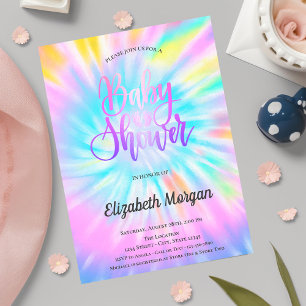 Elegant Baby Shower Tie Dye Invitation