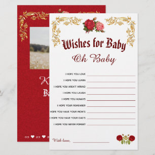 Elegant Baby Shower Wishes for Baby Game Card
