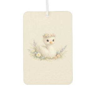 Elegant Baby Swan Wildflower Watercolor Stationery Car Air Freshener