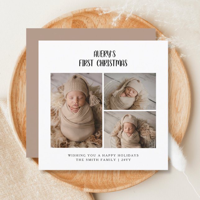 Elegant Baby's First Christmas Photo  Holiday Card (Creator Uploaded)
