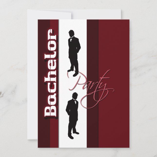Elegant "bachelor party" formal stag invitation (Front)