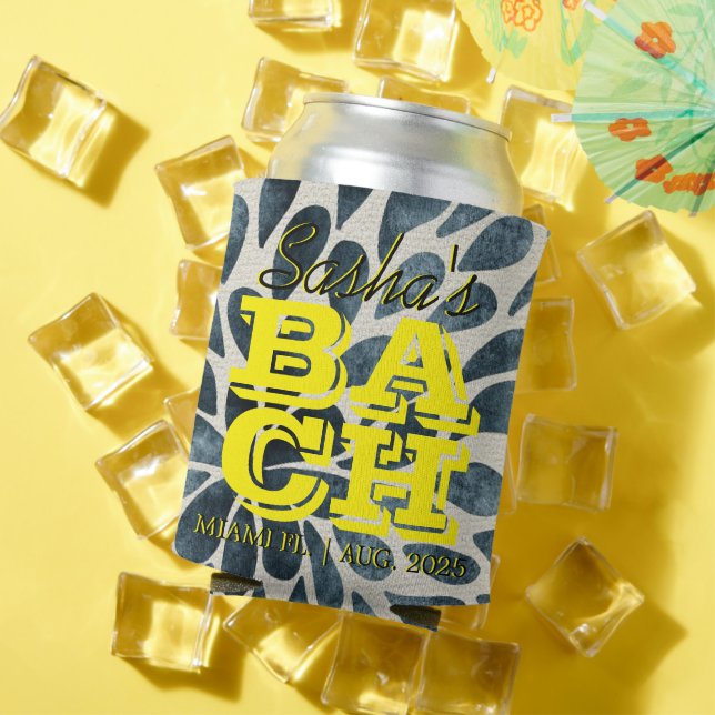 Elegant Bachelorette Party Custom Can Cooler (In Situ Summer)
