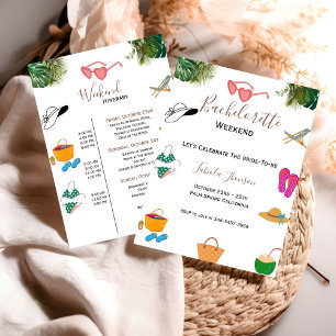 Elegant Bachelorette party & weekend itinerary Invitation