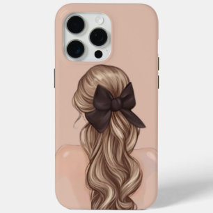 Elegant Back View Girl with Bow Phone Case 
