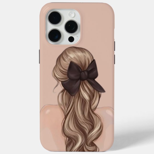 Elegant Back View Girl with Bow Phone Case  (Back)