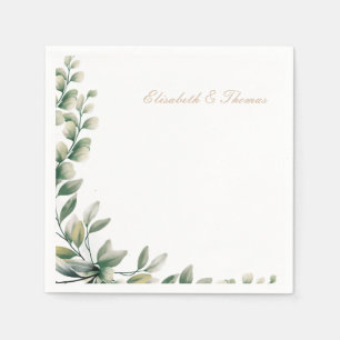 Elegant background eucalyptus leaves wedding napkin