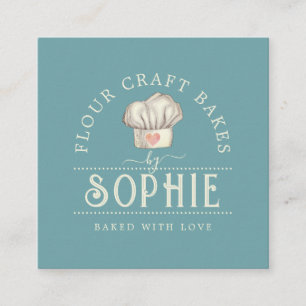 Elegant Baker's Logo Cream Blue Business Card